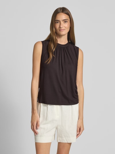 OPUS Top met plooien, model 'Iraffi' Donkerbruin - 4