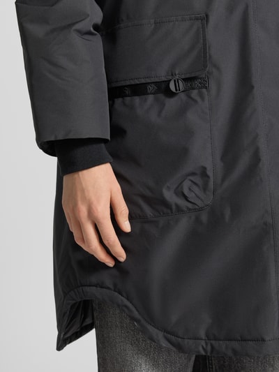 Didriksons Parka met capuchon en klepzakken, model 'AIKO' Zwart - 3