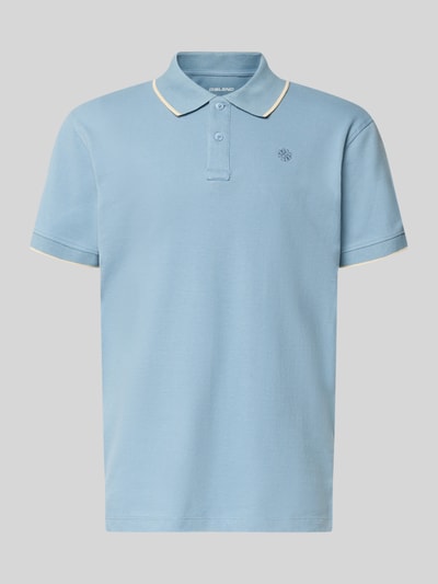 Produktfoto, Regular Fit Poloshirt mit Logo-Stitching Modell 'Hedin' von Blend, hellblau, reine Baumwolle, kurzärmelig, glatte Struktur