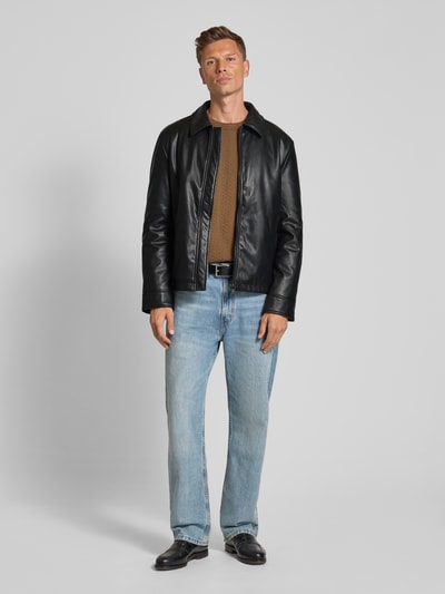 MCNEAL Kurtka z imitacji skóry z zamkiem błyskawicznym Czarny 1