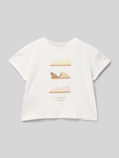 Mango T-Shirt mit Applikationen Modell 'cadaques' Weiss 1