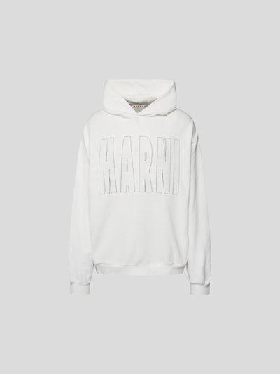 Marni Oversized Hoodie mit Label-Detail Weiss 2