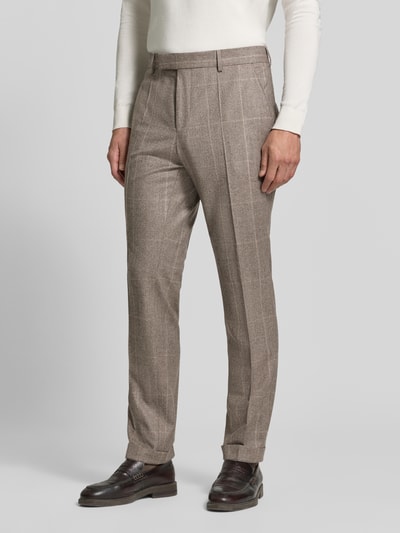 BOSS Slim Fit Anzughose aus reiner Schurwolle Modell 'C-Huge' Beige 4