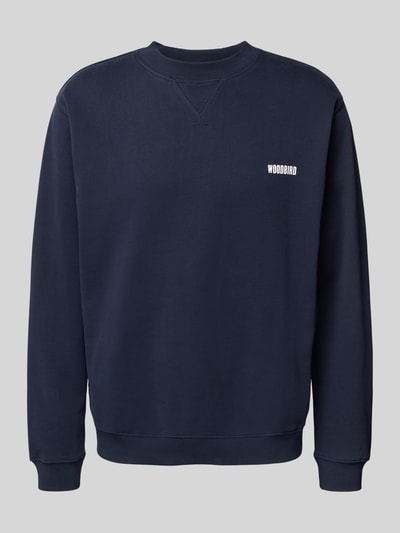 WOODBIRD Sweatshirt mit Label-Print Modell 'Cane Pho Crew' Marine 2