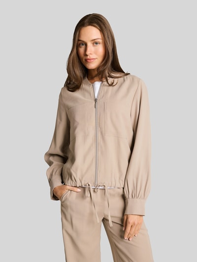 Tom Tailor relaxed fit blouson met tunnelkoord Taupe - 4