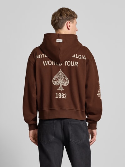 Don´t Waste Culture Sweatjacke mit Label-Detail Modell 'Rhegan' Mittelbraun 5
