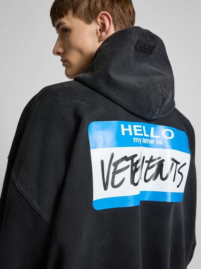 VETEMENTS Hoodie mit Label-Print Black 3