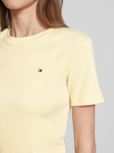 Tommy Hilfiger T-Shirt mit Logo-Stitching Modell 'NEW SLIM CODY' Hellgelb 3