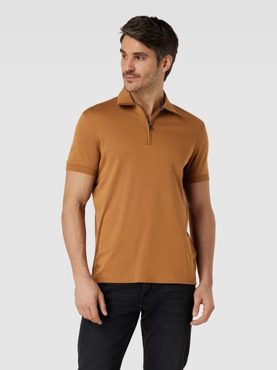 Tommy Hilfiger Slim fit poloshirt met korte ritssluiting Kaki - 4