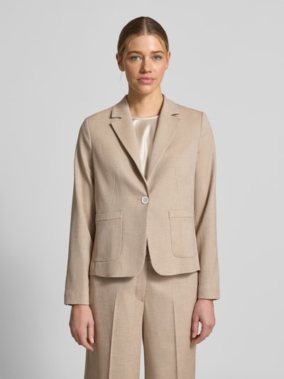 MORE & MORE Regular Fit Blazer mit Reverskragen und Knopfverschluss Taupe 4