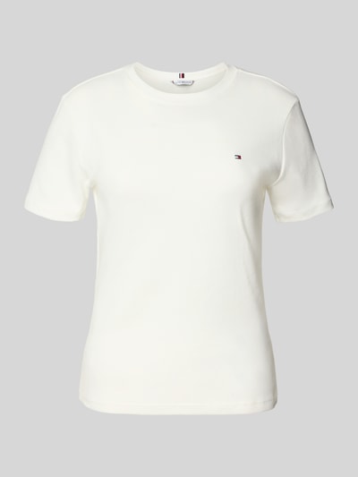 Tommy Hilfiger Slim Fit T-Shirt aus reiner Baumwolle Ecru 2