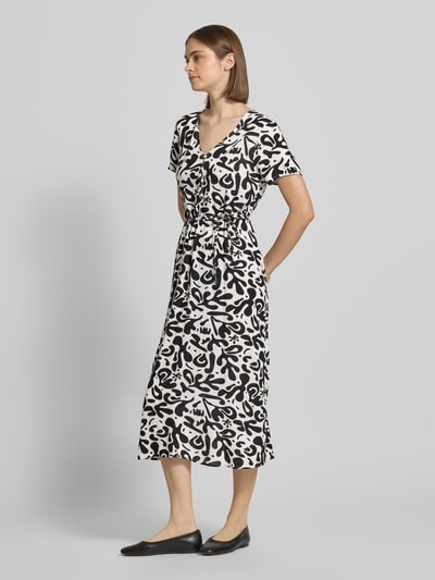 PIECES A-Linien Midikleid aus reiner Viskose Modell 'BARRI' Black 1