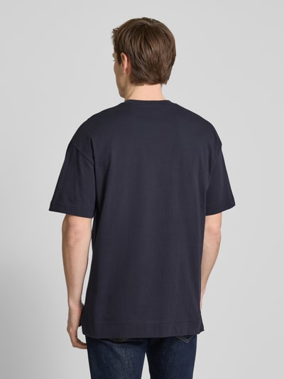 Samsøe & Samsøe Oversized T-Shirt mit geripptem Rundhalsausschnitt Modell 'JOEL' Marine 5