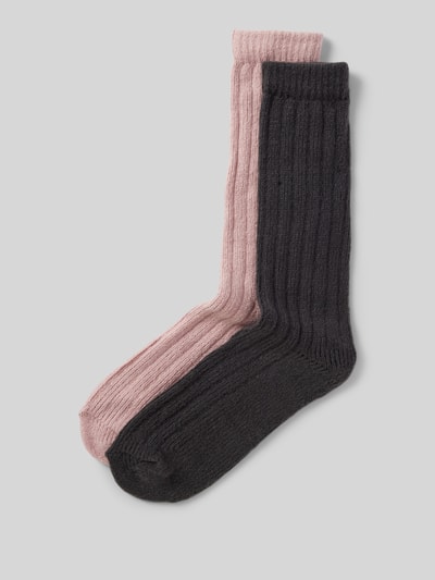 Jake*s Casual Socken mit geripptem Abschluss Rosa 1