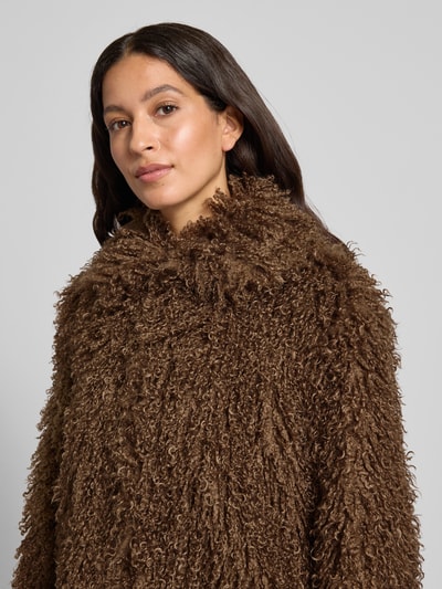 Rich & Royal Jacke aus Kunstfell mit Umlegekragen Dunkelbraun 3