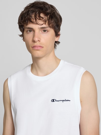 Champion Top mit Label-Stitching und Rundhalsausschnitt Weiss 3