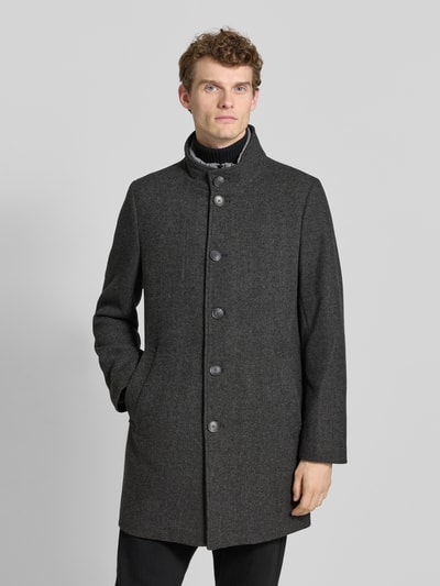 Roy Robson Kurzmantel mit Steppeinsatz und Stehkragen Graphit 4