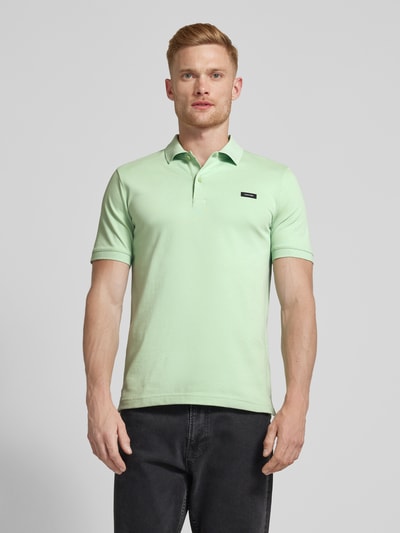 CK Calvin Klein Slim Fit Poloshirt in unifarbenem Design Hellgruen 4