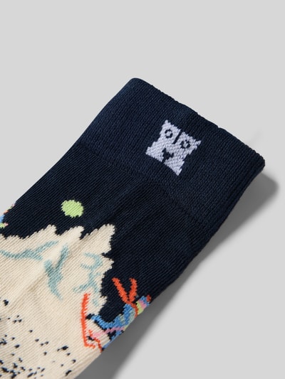 Happy Socks Socken im Allover-Look Modell 'Sleigh' Dunkelblau 2