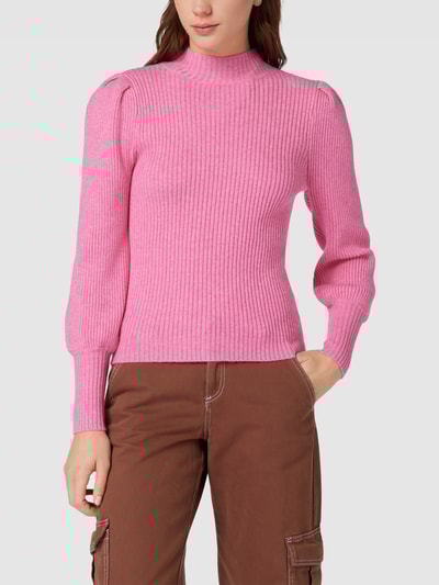 Only Gebreide pullover in riblook, model 'KATIA' Roze - 4