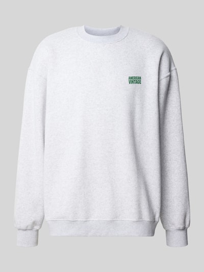 Productfoto, Relaxed Fit Sweatshirt met katoenmix, model 'BAPTOWN' van American Vintage, lichtgrijs, logo-print, lange mouwen, elastische boorden
