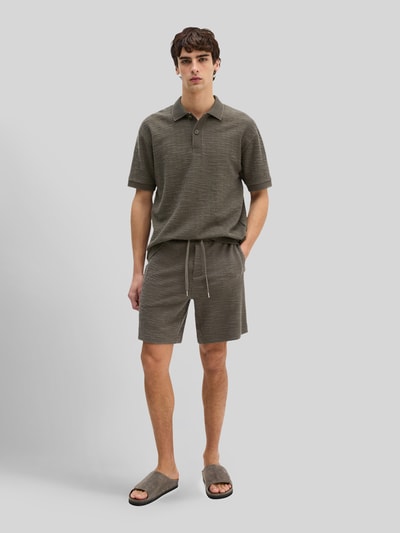 Marc O'Polo Koszulka polo o kroju relaxed fit z Mieszanka bawełny Ciemnobrązowy 1