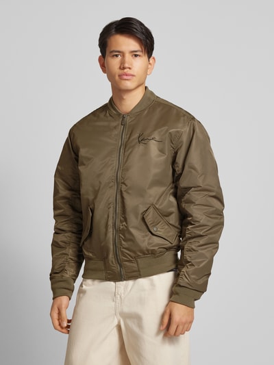 KARL KANI Bomberjacke mit Label-Stitching Khaki 4