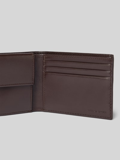 Tiger Of Sweden Lederportemonnaie mit Label-Prägung Modell 'WALD' Dunkelbraun 3