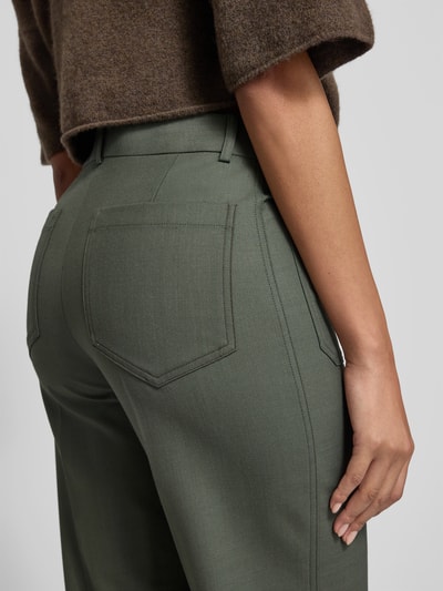 Victoria Beckham Straight Fit Bundfaltenhose mit Woll-Anteil Schilf 3