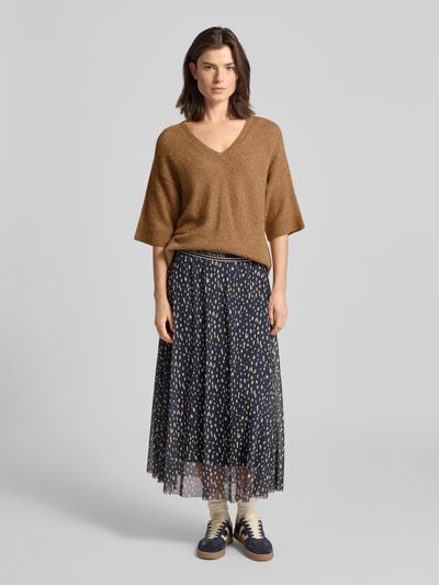 Smith and Soul Gebreid shirt van wolmix met V-hals Beige - 1