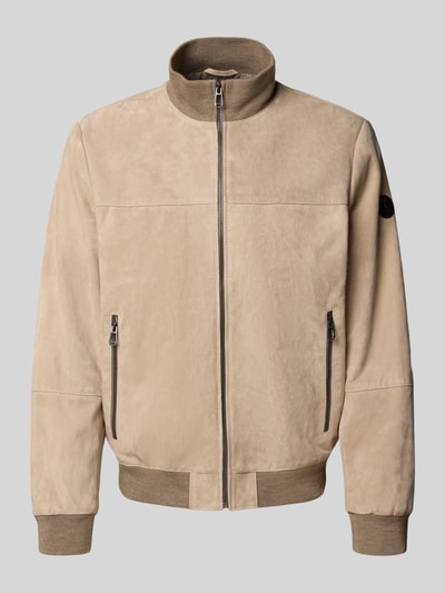 JOOP! COLLECTION Lederjacke aus Ziegenvelours mit Stehkragen Modell 'Byll' Beige 2
