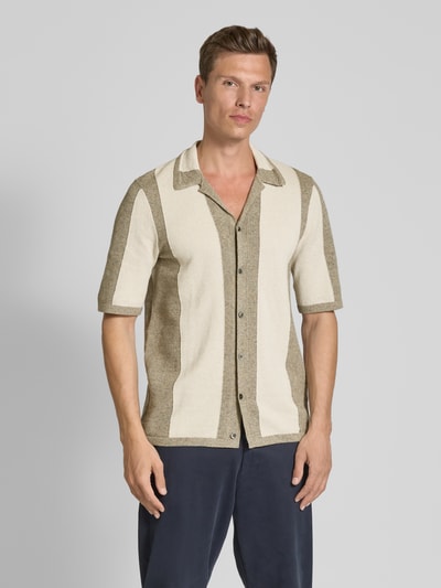 Profuomo Regular Fit Freizeithemd aus Baumwoll-Leinen-Mix Beige 4