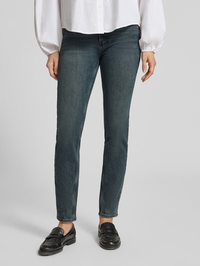 Marc O'Polo skinny fit jeans met used-wassing Middengrijs - 4