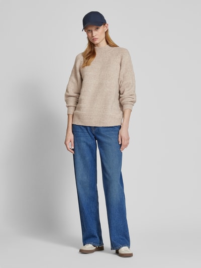 QS Strickpullover mit Turtleneck Beige 1