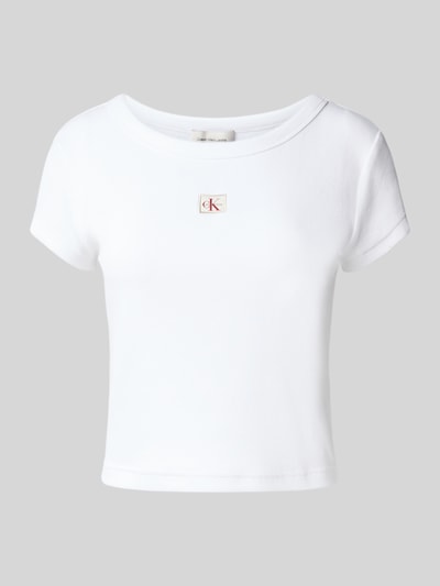 Calvin Klein Jeans T-Shirt mit Label-Badge Weiss 2