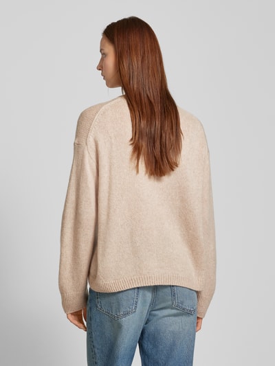 Marc O'Polo Loose Fit Strickpullover aus softem Schurwolle-Mix Beige Melange 5