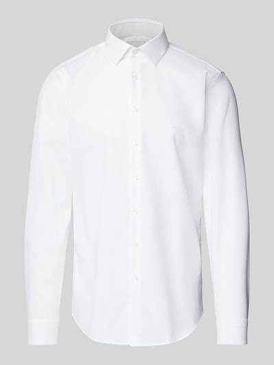 CK Calvin Klein Slim Fit Business-Hemd mit Knopfleiste Modell 'Bari' Weiss 2