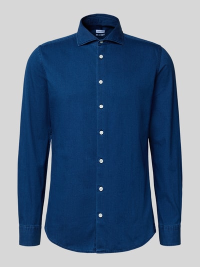 SEIDENSTICKER Slim fit zakelijk overhemd met kentkraag, model 'Spread' Marineblauw - 2