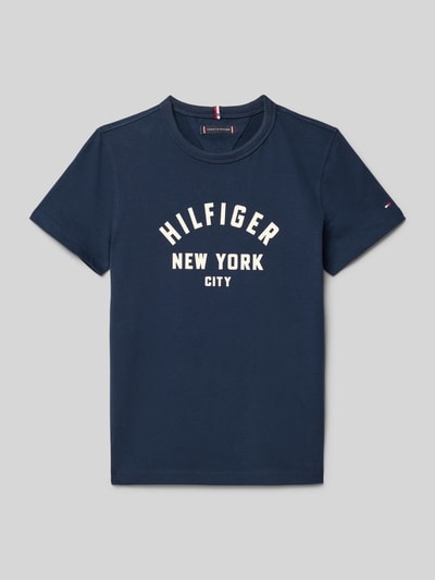 Tommy Hilfiger Kids T-shirt o kroju regular fit z czystej bawełny Granatowy 1
