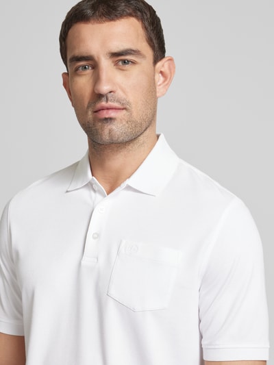 bugatti Koszulka polo o kroju regular fit z kieszenią na piersi Biały 3