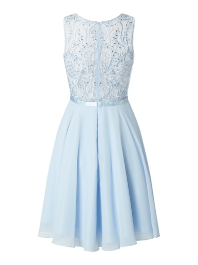 Luxuar Cocktailkleid mit Ziersteinen Hellblau 3