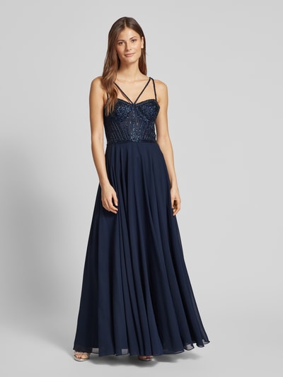 Hey Kyla Abendkleid mit Spaghettiträger Dunkelblau 4