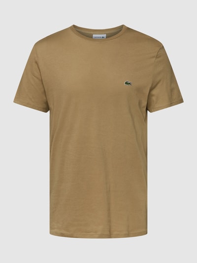 Lacoste T-shirt met logostitching, model 'Supima' Beige - 2