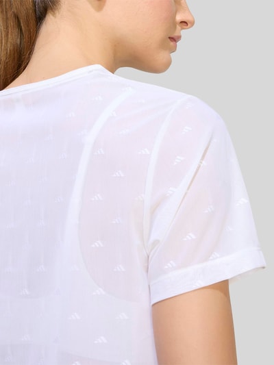 adidas Training Cropped Fit Sport-T-Shirt mit Logo-Prägungen Weiss 5