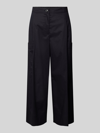 Marc Cain Wide Leg Stoffhose mit Bundfalten Marine 2