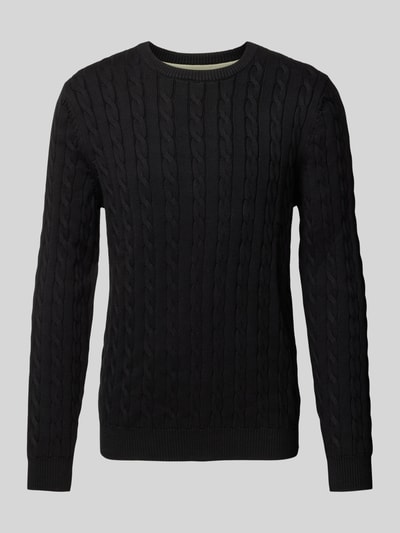 Christian Berg Men Strickpullover mit Rundhalsausschnitt Black 1