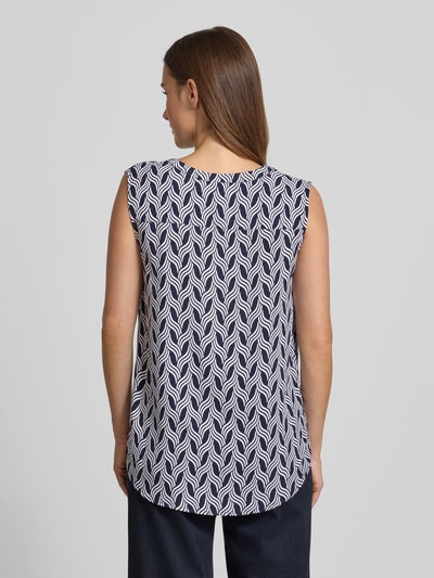 ZABAIONE Blusentop mit V-Ausschnitt Marine 5