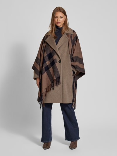 OPUS Poncho mit Fransen Modell 'Atano' Dunkelblau 1