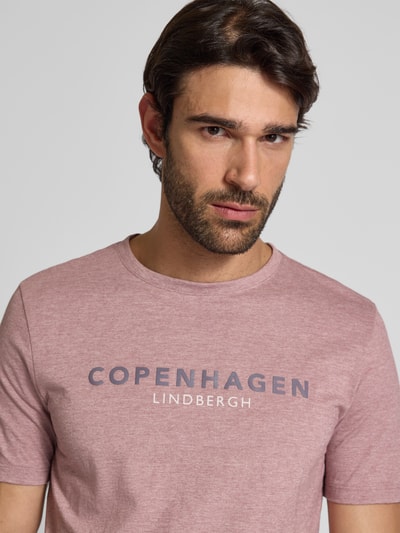 Lindbergh T-shirt met labelprint Mauve - 3