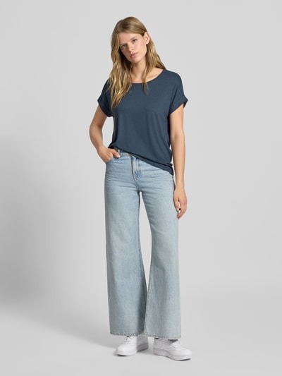 Only Relaxed Fit T-Shirt aus Viskose-Mix Modell 'MOSTER' Rauchblau 1